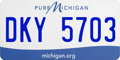 MI license plate DKY5703