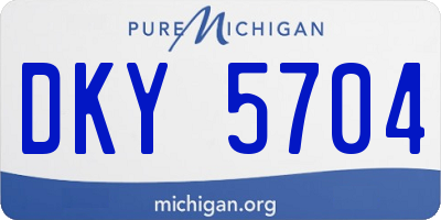 MI license plate DKY5704