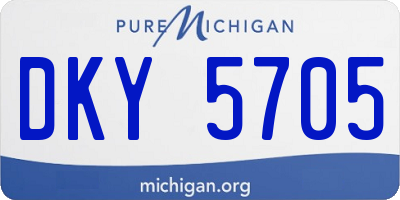MI license plate DKY5705