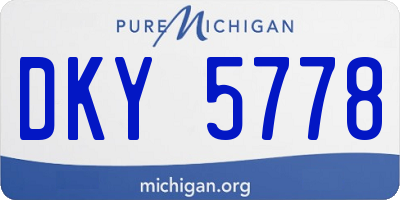 MI license plate DKY5778