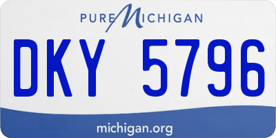 MI license plate DKY5796