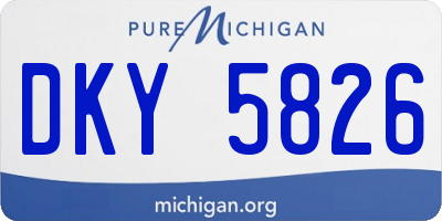 MI license plate DKY5826