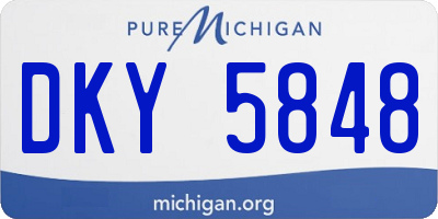 MI license plate DKY5848