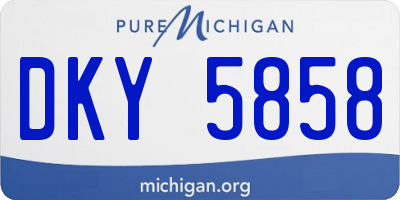 MI license plate DKY5858