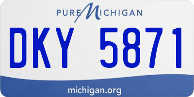 MI license plate DKY5871