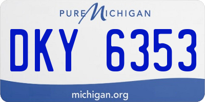 MI license plate DKY6353