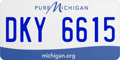 MI license plate DKY6615