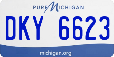 MI license plate DKY6623