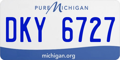 MI license plate DKY6727