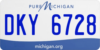 MI license plate DKY6728