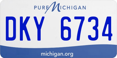 MI license plate DKY6734