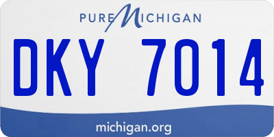 MI license plate DKY7014