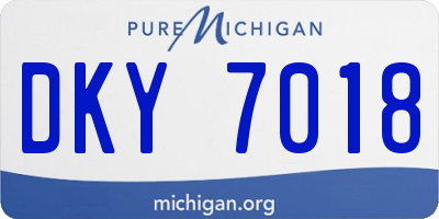 MI license plate DKY7018