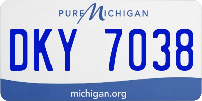MI license plate DKY7038