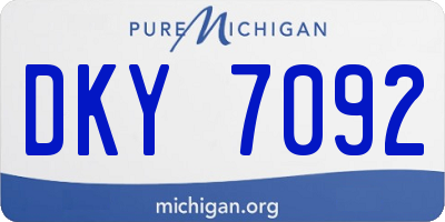 MI license plate DKY7092