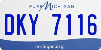MI license plate DKY7116