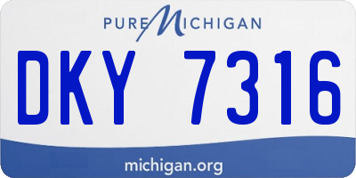 MI license plate DKY7316