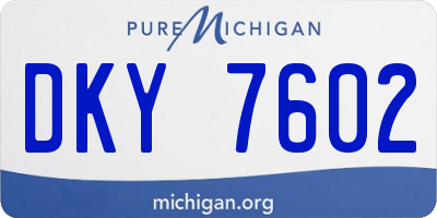 MI license plate DKY7602