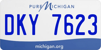 MI license plate DKY7623