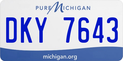 MI license plate DKY7643