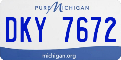 MI license plate DKY7672