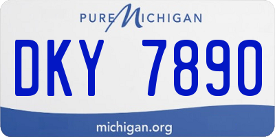 MI license plate DKY7890