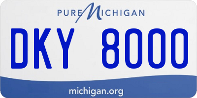 MI license plate DKY8000