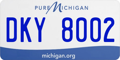 MI license plate DKY8002