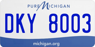 MI license plate DKY8003