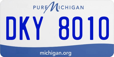 MI license plate DKY8010