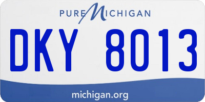 MI license plate DKY8013
