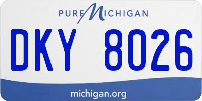 MI license plate DKY8026