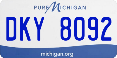 MI license plate DKY8092
