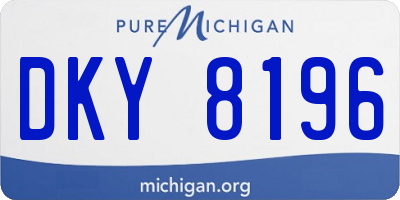 MI license plate DKY8196
