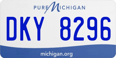 MI license plate DKY8296