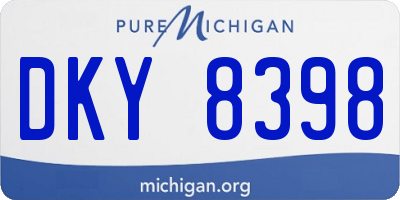 MI license plate DKY8398