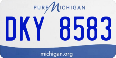 MI license plate DKY8583