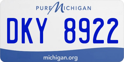 MI license plate DKY8922