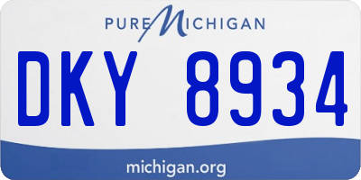 MI license plate DKY8934