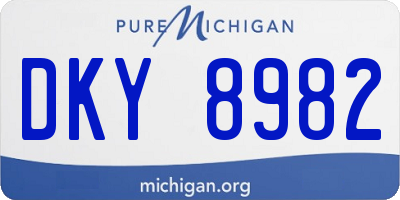 MI license plate DKY8982