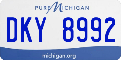 MI license plate DKY8992