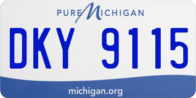 MI license plate DKY9115