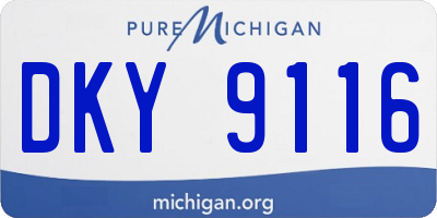 MI license plate DKY9116