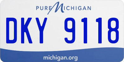 MI license plate DKY9118