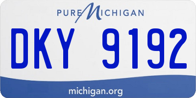 MI license plate DKY9192