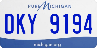 MI license plate DKY9194