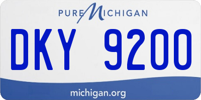 MI license plate DKY9200