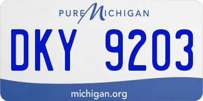 MI license plate DKY9203