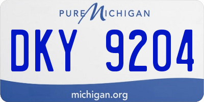 MI license plate DKY9204