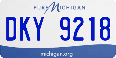 MI license plate DKY9218